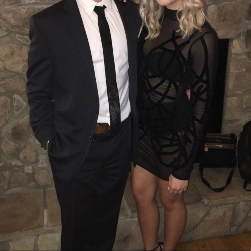 Boohoo black sheer dress